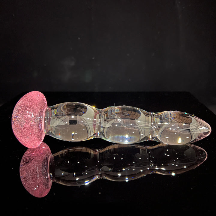 Clear Dildo with Graduating Bulbs (Color in Base) Accessory Port Townsend Glassworks   