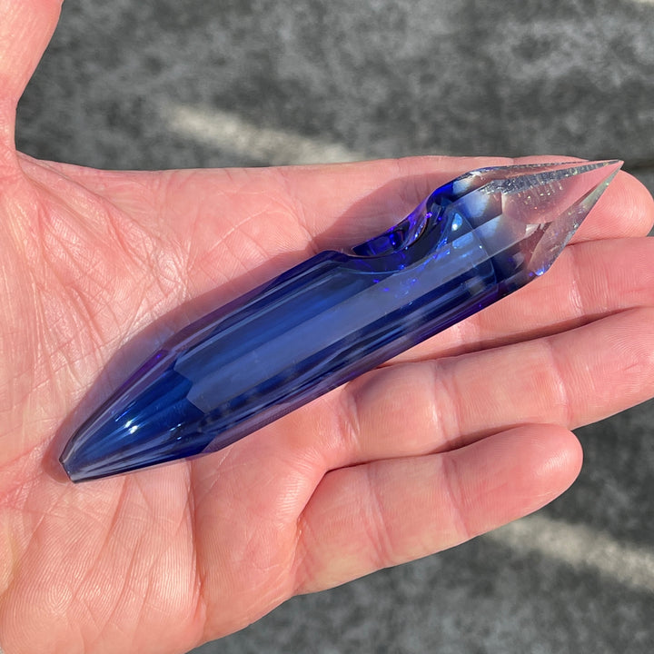 Blue Crystal Glass Pipe Glass Pipe TG   