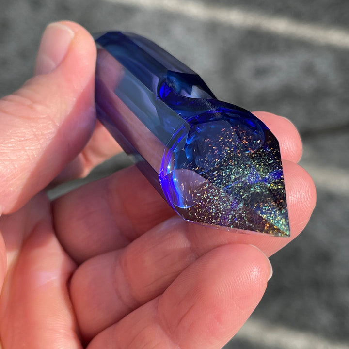 Blue Crystal Glass Pipe Glass Pipe TG   