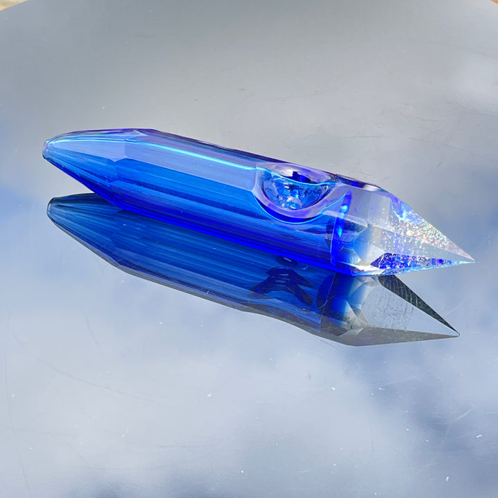 Blue Crystal Glass Pipe Glass Pipe TG   