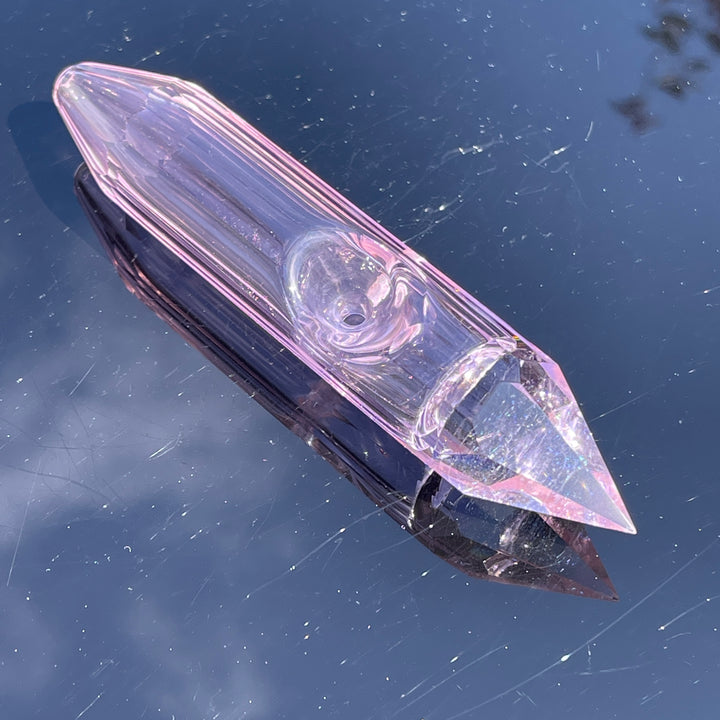 Rose Quartz Crystal Glass Pipe Glass Pipe TG   