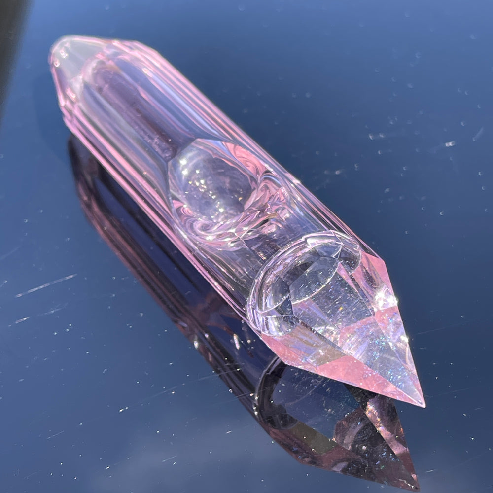 Rose Quartz Crystal Glass Pipe Glass Pipe TG   