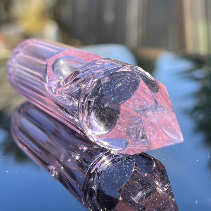 Rose Quartz Crystal Glass Pipe Glass Pipe TG   