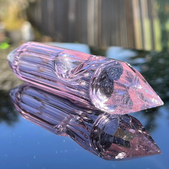 Rose Quartz Crystal Glass Pipe Glass Pipe TG   
