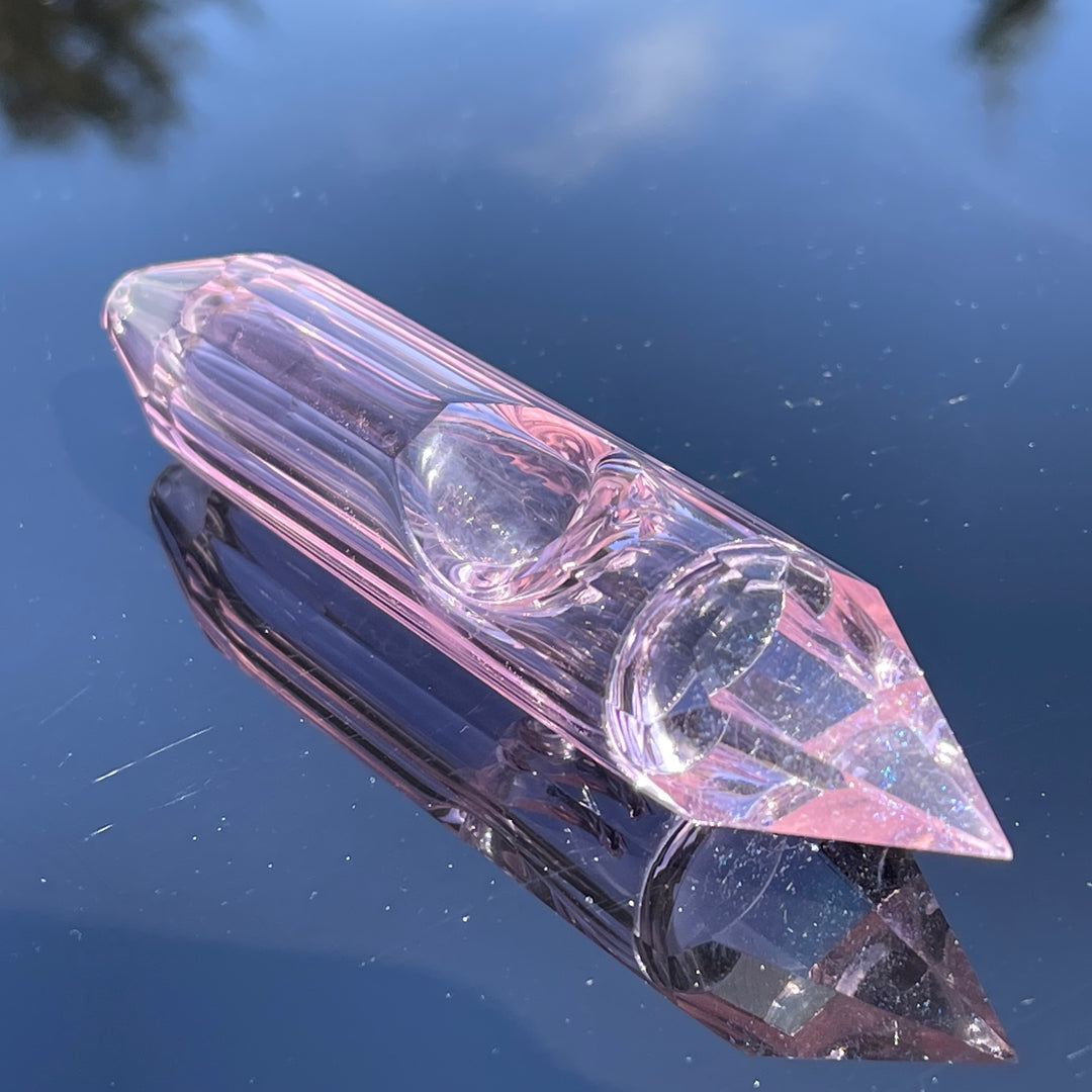 Rose Quartz Crystal Glass Pipe Glass Pipe TG   