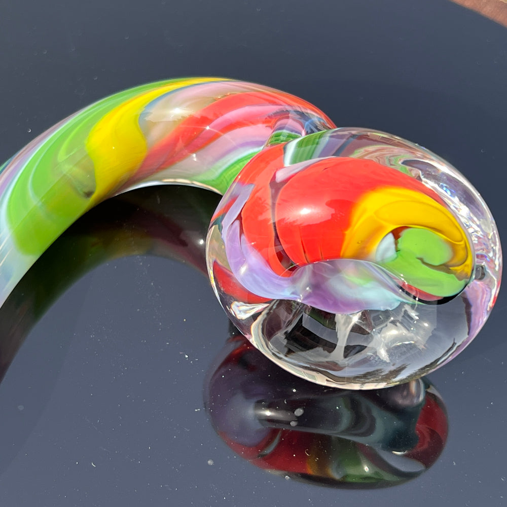 Large Rainbow Sherlock Glass Pipe Violet Glass   
