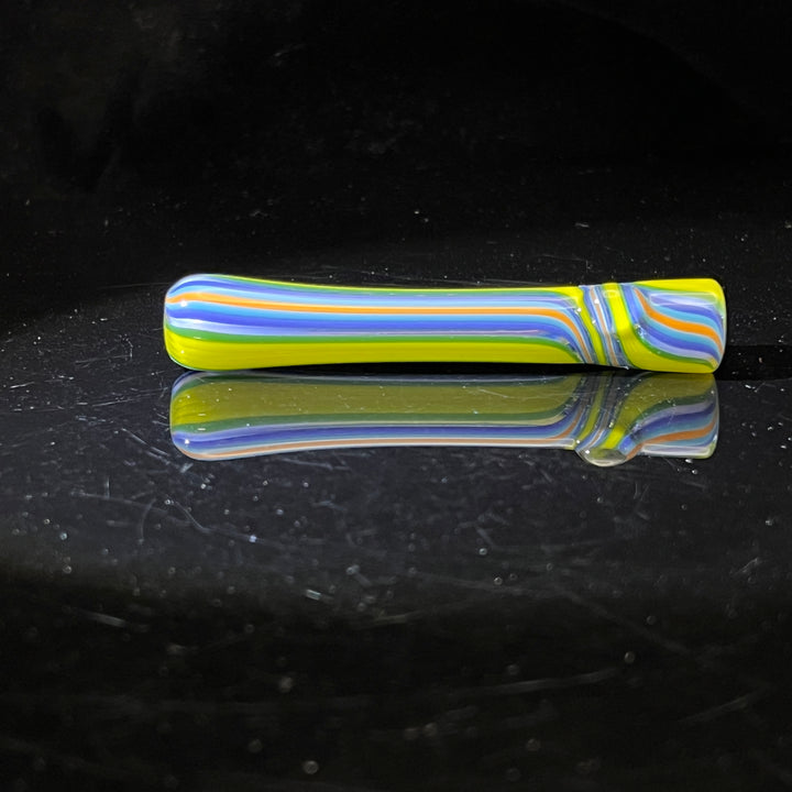 Yellow Line Chillum Glass Pipe Mckenzie Color Craft   