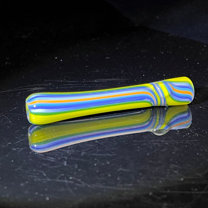 Yellow Line Chillum Glass Pipe Mckenzie Color Craft   