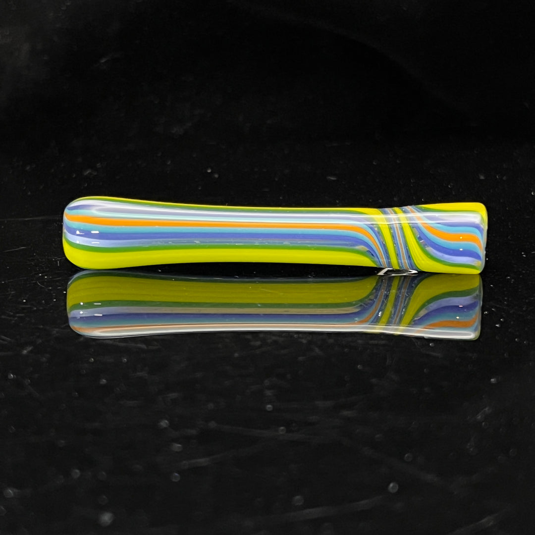 Yellow Line Chillum Glass Pipe Mckenzie Color Craft   