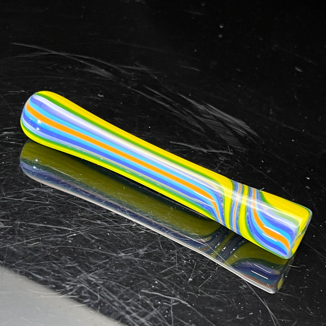 Yellow Line Chillum Glass Pipe Mckenzie Color Craft   