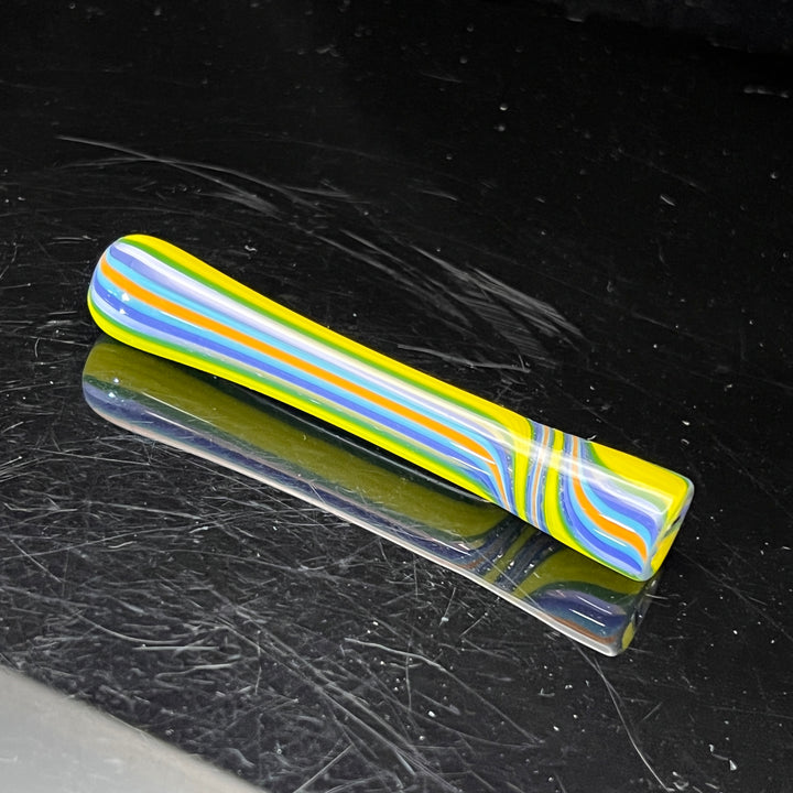 Yellow Line Chillum Glass Pipe Mckenzie Color Craft   