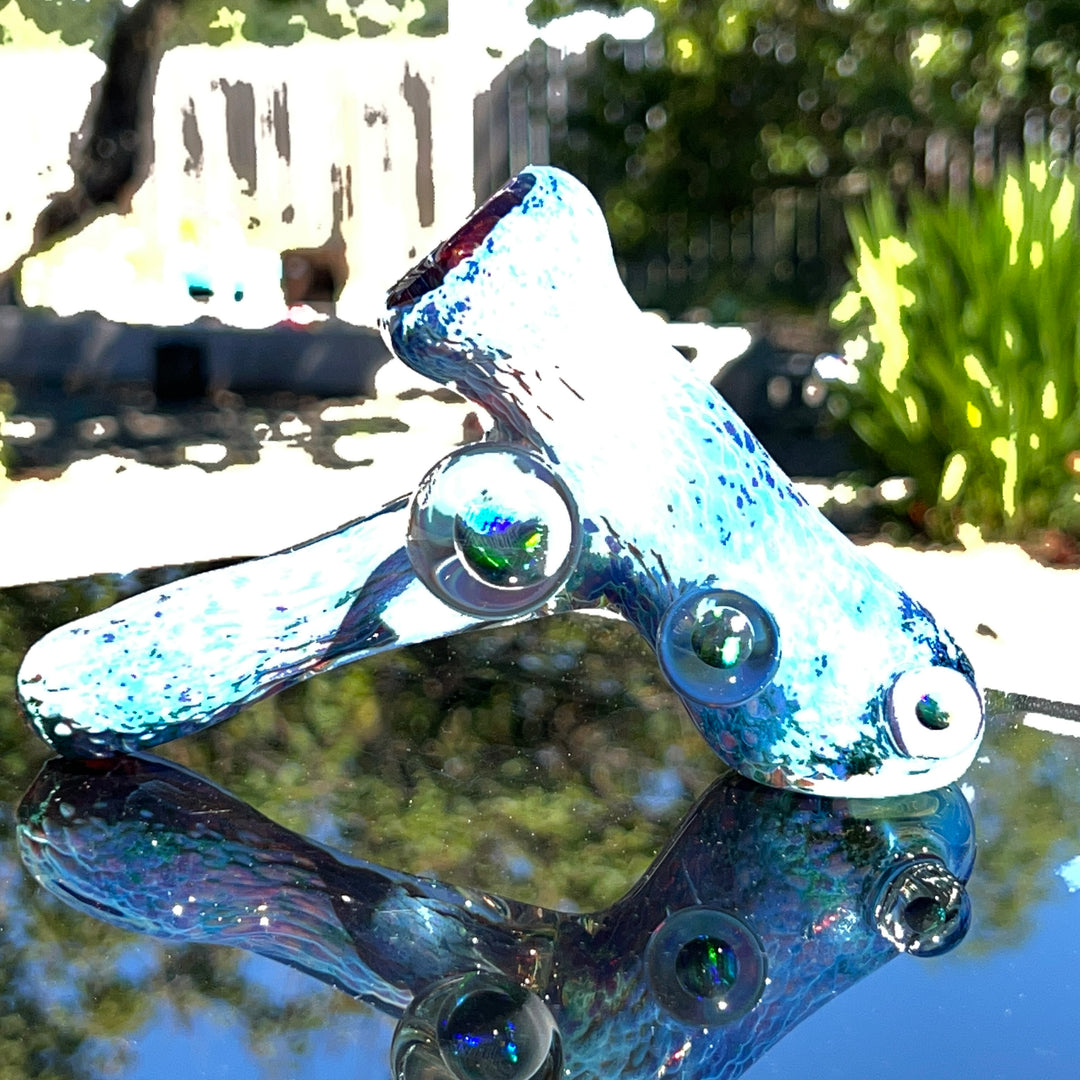 Purple Seaweed Triple Opal Hammer Glass Pipe Tako Glass   