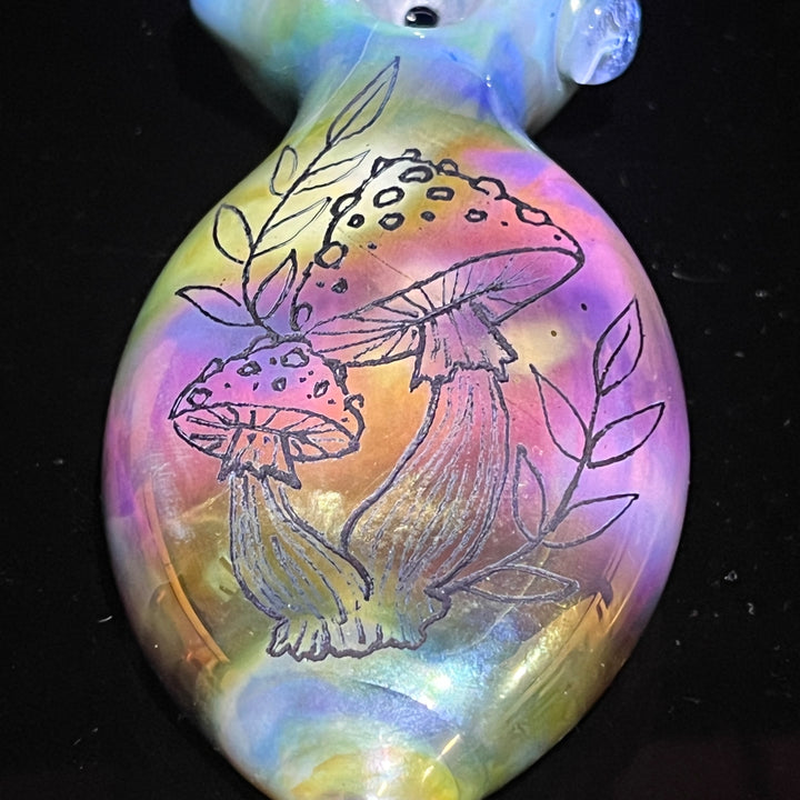 Carved mushroom Pipe 1 Glass Pipe Street Kitty Glass   