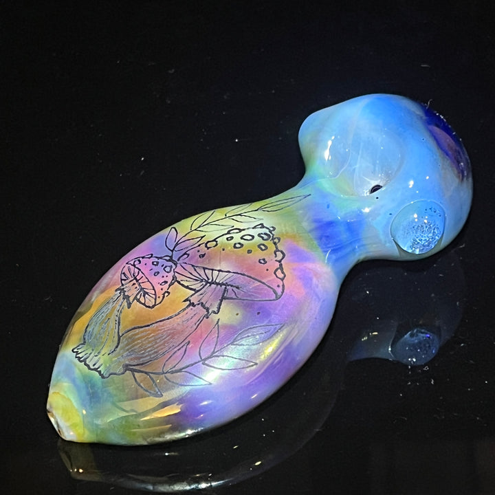 Carved mushroom Pipe 1 Glass Pipe Street Kitty Glass   