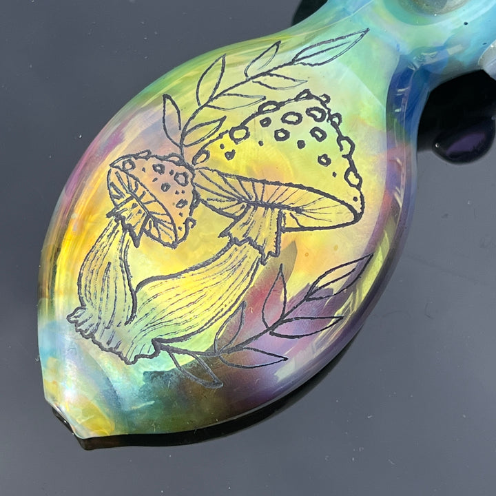 Carved mushroom Pipe 1 Glass Pipe Street Kitty Glass   