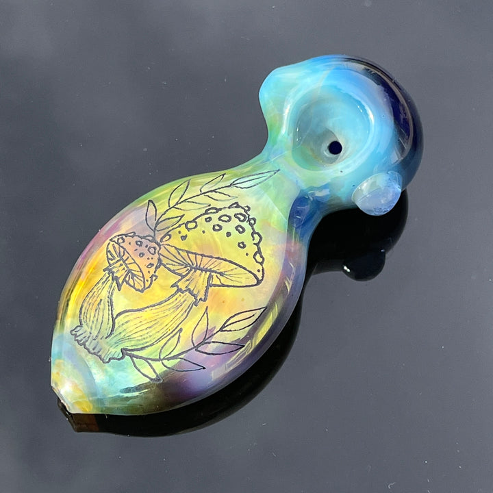 Carved mushroom Pipe 1 Glass Pipe Street Kitty Glass   