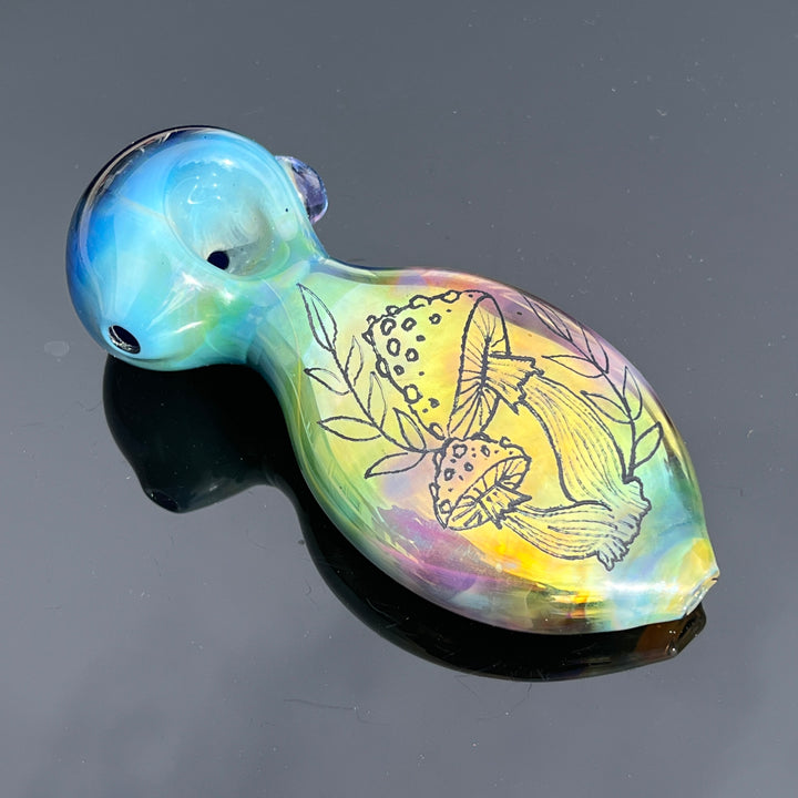 Carved mushroom Pipe 1 Glass Pipe Street Kitty Glass   
