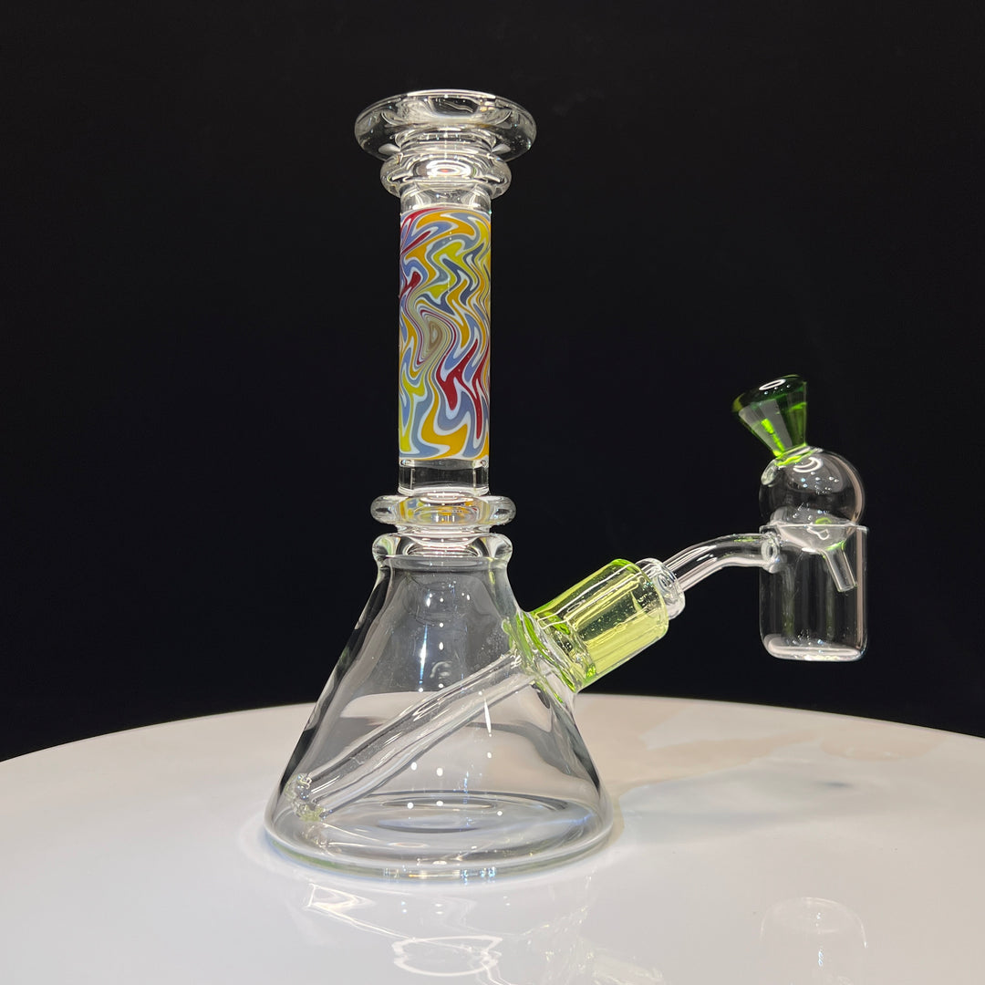 GHI222 - 3.5 I/O Glass Tobacco Pipe w/Flat Mouthpiece, Dot Work