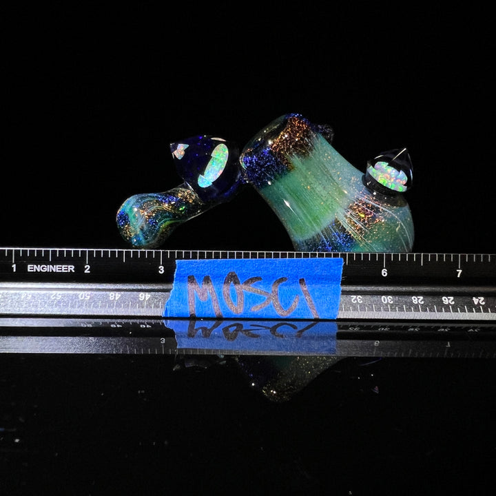 Exp Green 5 Crystal Sidecar Glass Pipe Tako Glass   
