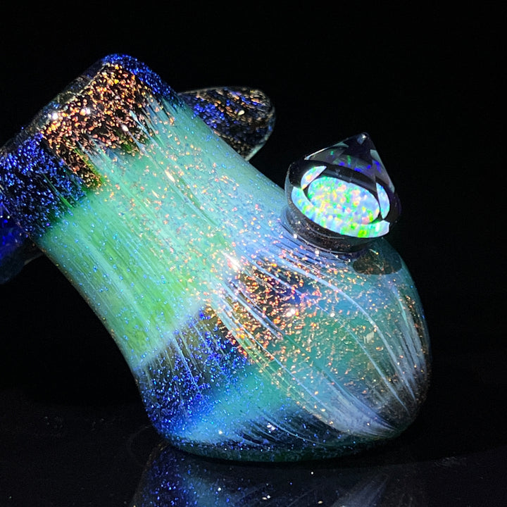 Exp Green 5 Crystal Sidecar Glass Pipe Tako Glass   