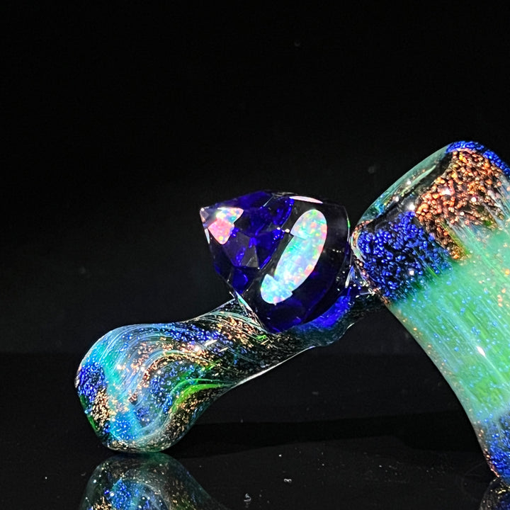Exp Green 5 Crystal Sidecar Glass Pipe Tako Glass   
