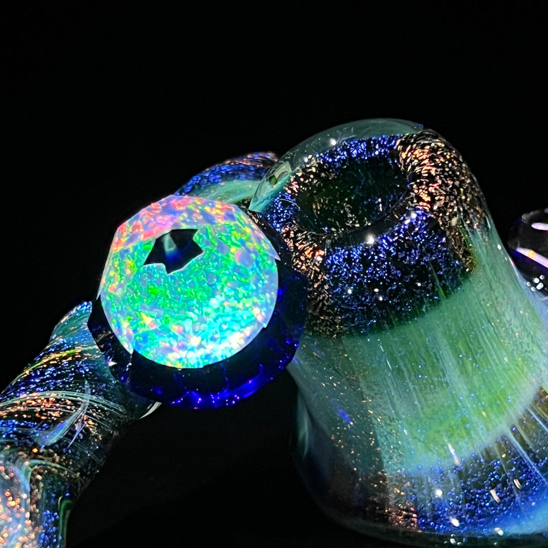 Exp Green 5 Crystal Sidecar Glass Pipe Tako Glass   