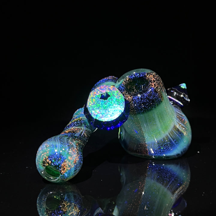 Exp Green 5 Crystal Sidecar Glass Pipe Tako Glass   