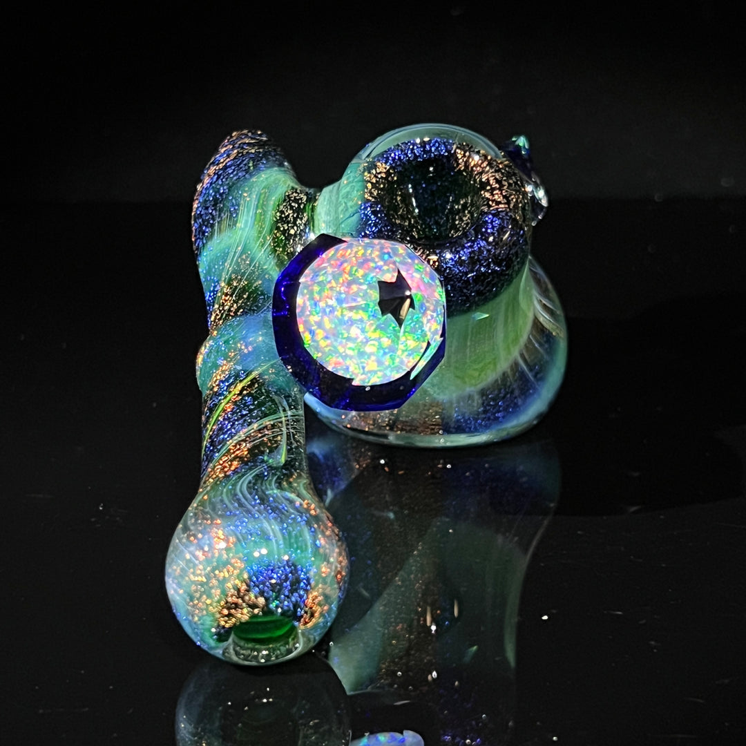 Exp Green 5 Crystal Sidecar Glass Pipe Tako Glass   