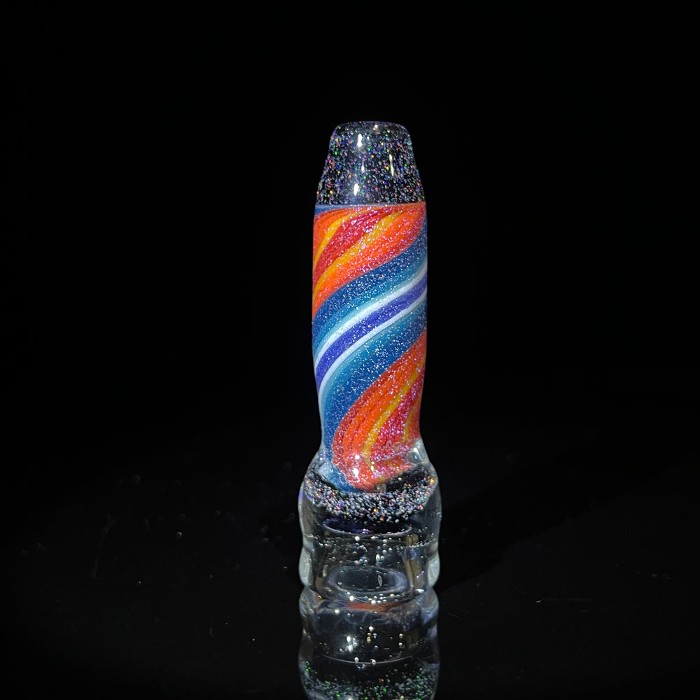 Crushed Candy Stripe Chillum Glass Pipe Tako Glass   