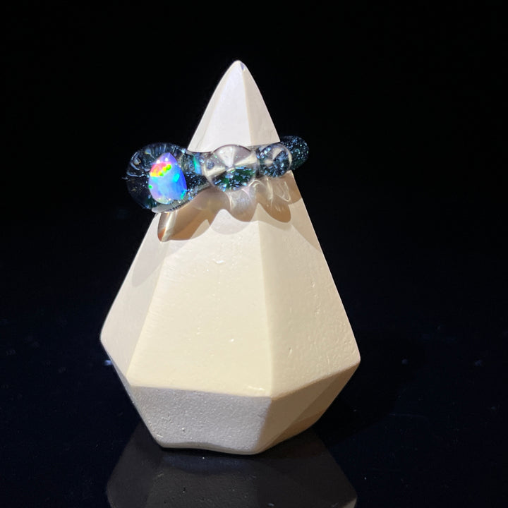 Dichro Heart Opal Glass Ring 2 Jewelry Marni420   