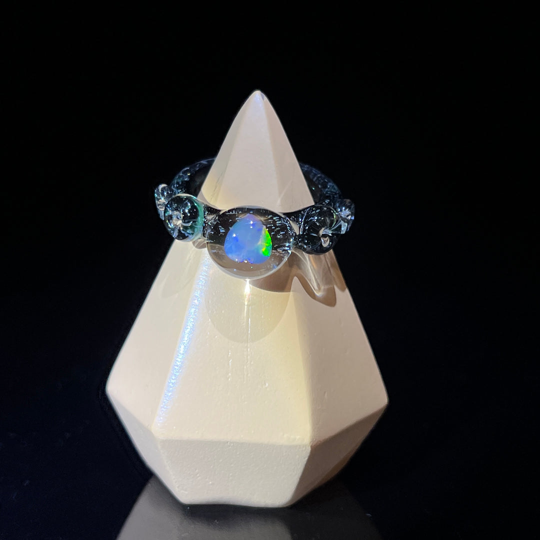 Dichro Heart Opal Glass Ring 2 Jewelry Marni420   