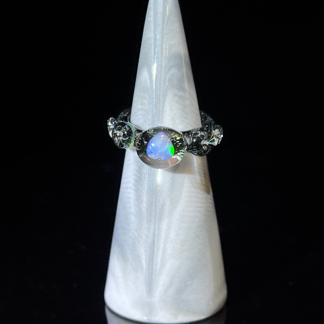 Dichro Heart Opal Glass Ring 2 Jewelry Marni420   