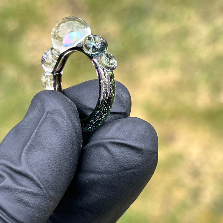 Dichro Heart Opal Glass Ring 2 Jewelry Marni420   