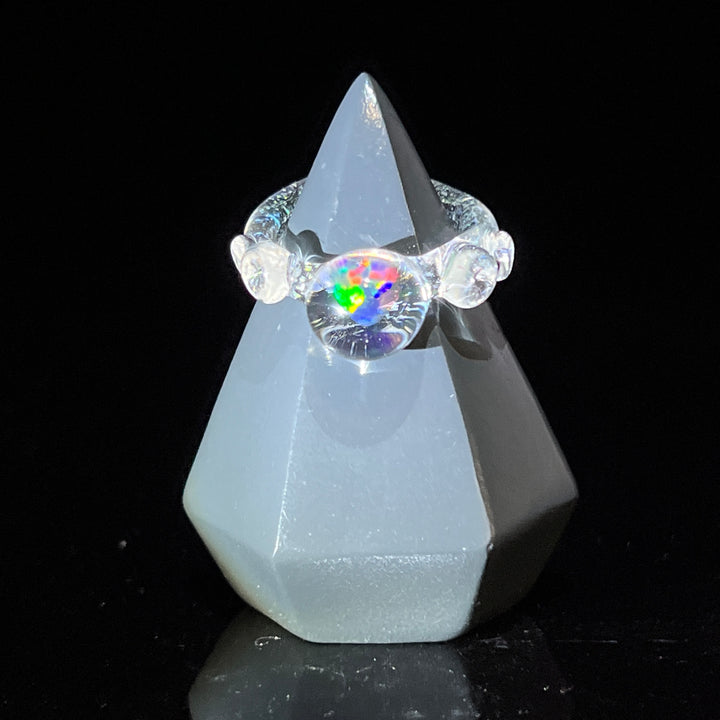 Dichro Heart Opal Glass Ring 4 Jewelry Marni420   