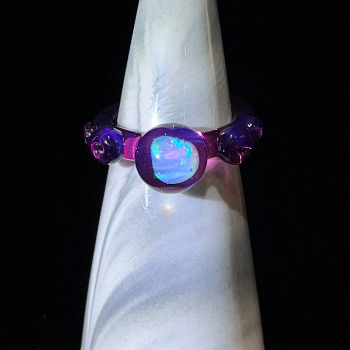 Color Chunky Opal Glass Ring 2 Jewelry Marni420   