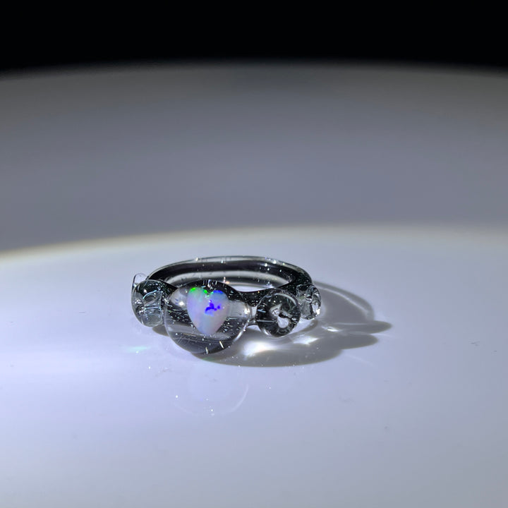 Dichro Heart Opal Glass Ring 2 Jewelry Marni420   