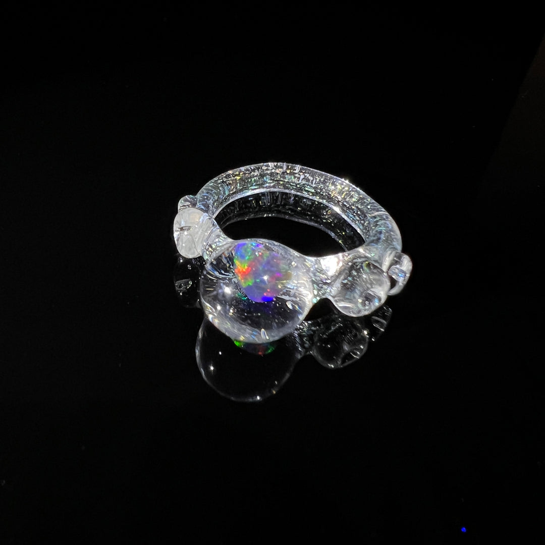 Dichro Heart Opal Glass Ring 4 Jewelry Marni420   