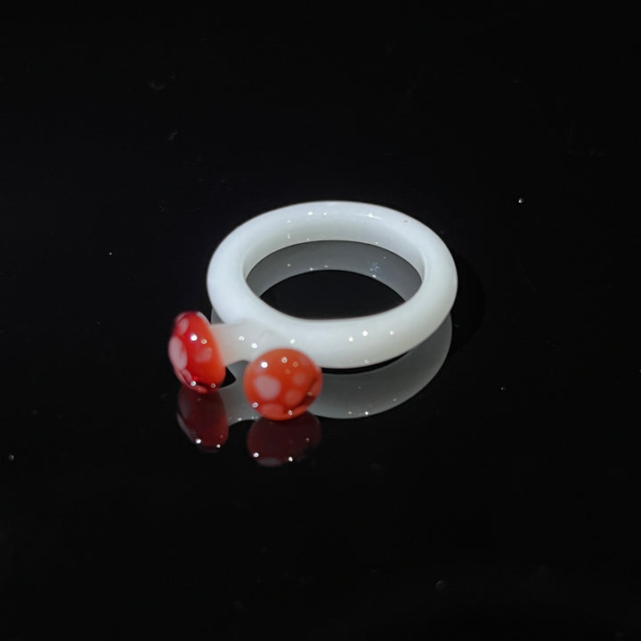 Double Mushroom Glass Ring Jewelry Marni420   