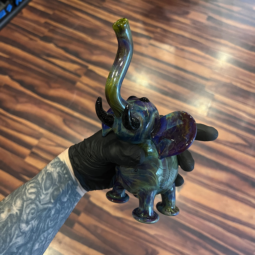Mystery Aventurine Elephant Mini Rig Glass Pipe Flame Princess Glass   