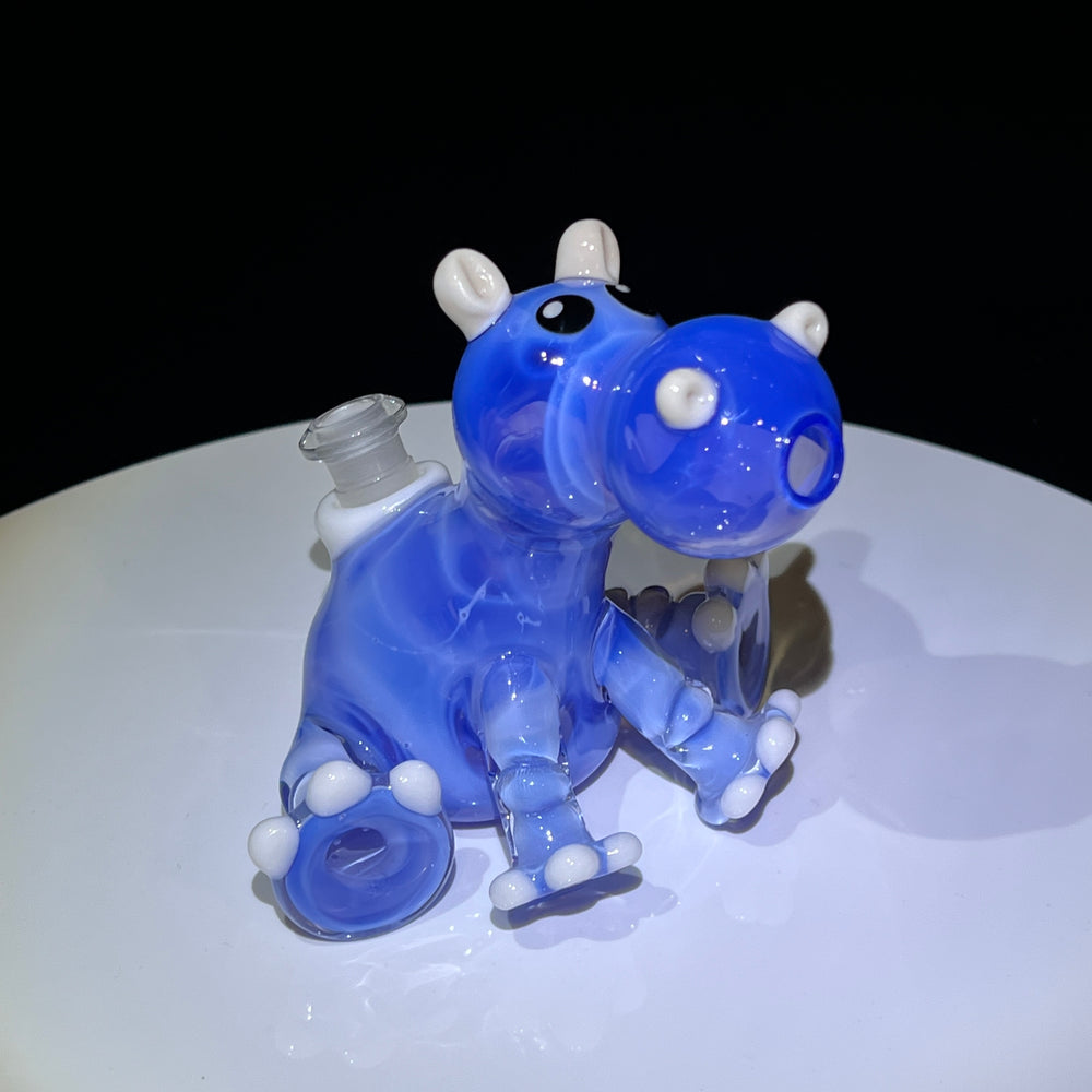 Blue Hippo Rig Glass Pipe Flame Princess Glass   