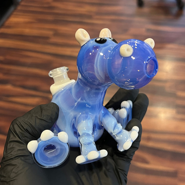 Blue Hippo Rig Glass Pipe Flame Princess Glass   