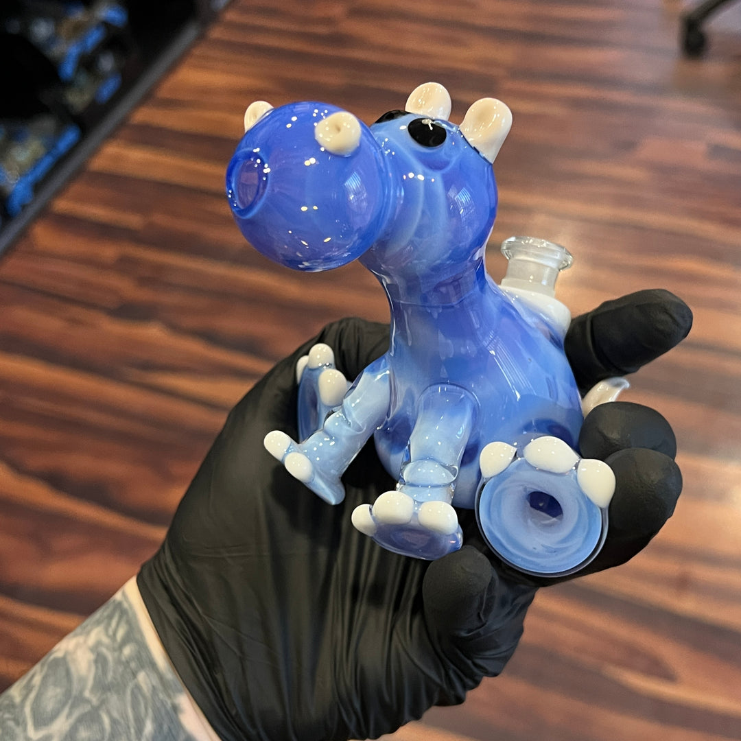 Blue Hippo Rig Glass Pipe Flame Princess Glass   