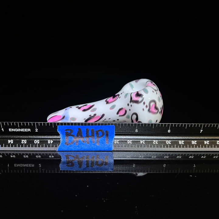 Heart Leopard Print Pipe 1 Glass Pipe Bad Ash Glass   