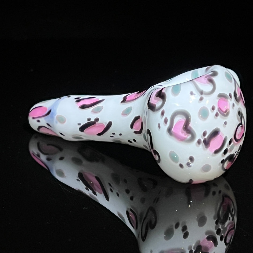 Heart Leopard Print Pipe 1 Glass Pipe Bad Ash Glass   