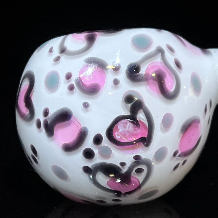 Heart Leopard Print Pipe 1 Glass Pipe Bad Ash Glass   