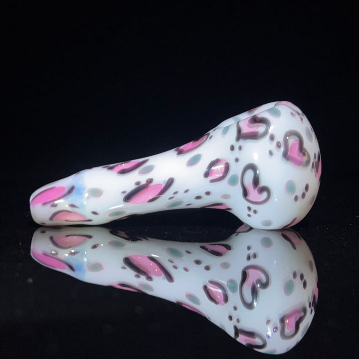 Heart Leopard Print Pipe 1 Glass Pipe Bad Ash Glass   