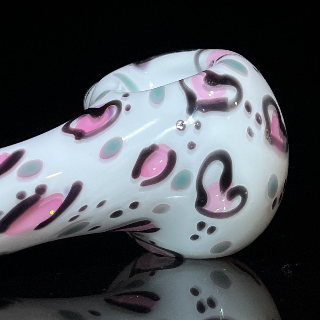 Heart Leopard Print Pipe 1 Glass Pipe Bad Ash Glass   