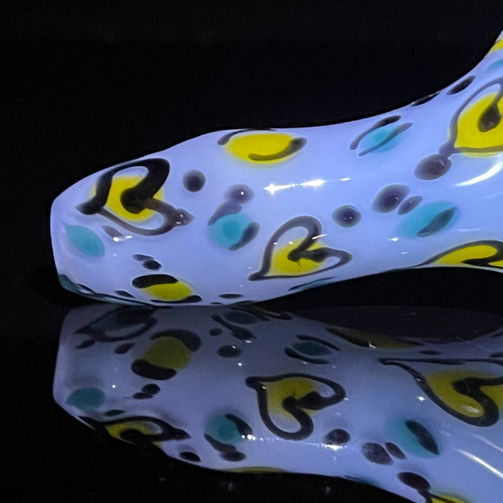Heart Leopard Print Pipe 5 Glass Pipe Bad Ash Glass   