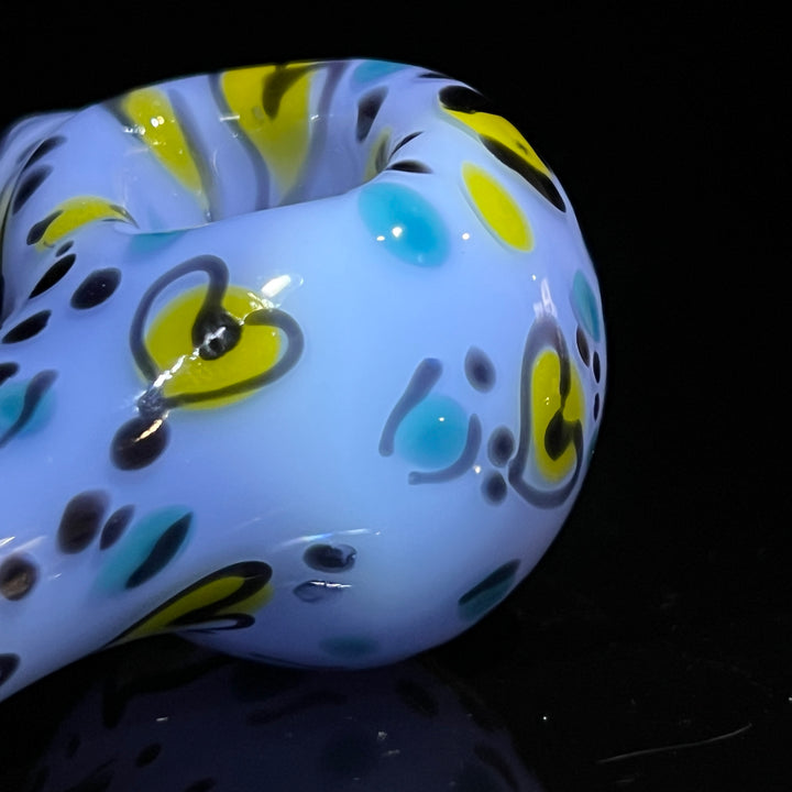 Heart Leopard Print Pipe 5 Glass Pipe Bad Ash Glass   