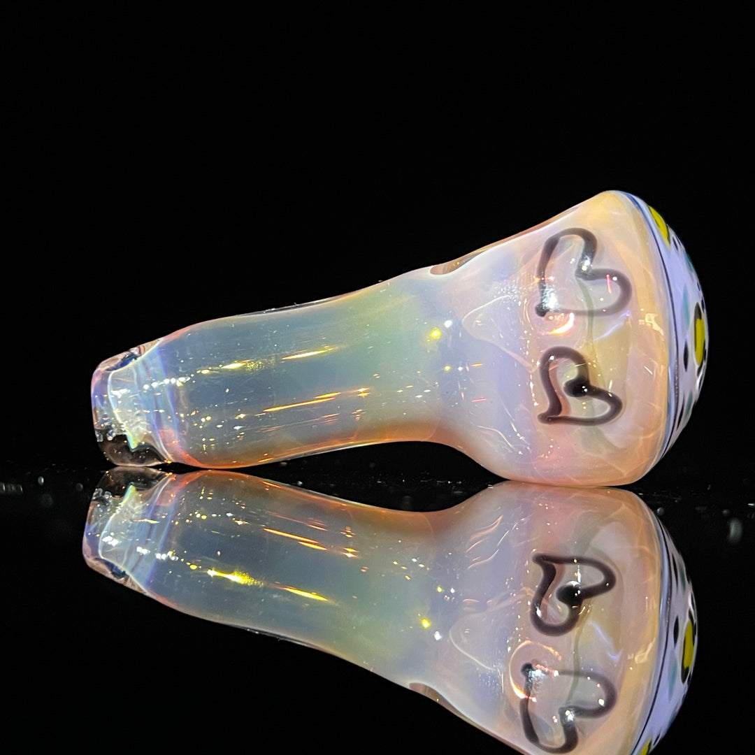 Heart Leopard Print Pipe Glass Pipe Bad Ash Glass   